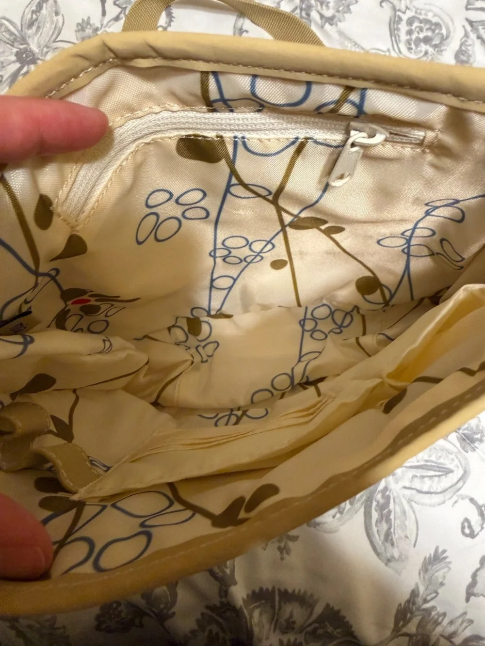NWT Sherpani Mille Beige Crossbody Bag Lined Zip Pockets and Adjustable Strap